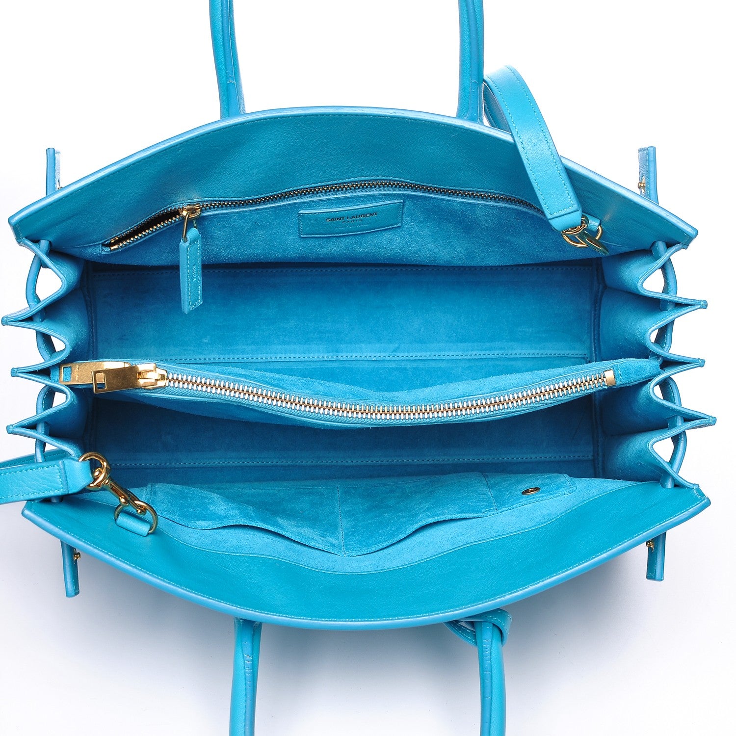 Saint Laurent Calfskin Small Sac De Jour Turquoise 5 of 7