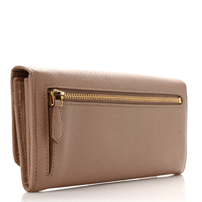 Prada Saffiano Metal Continental Flap Wallet Cammeo 3 of 6