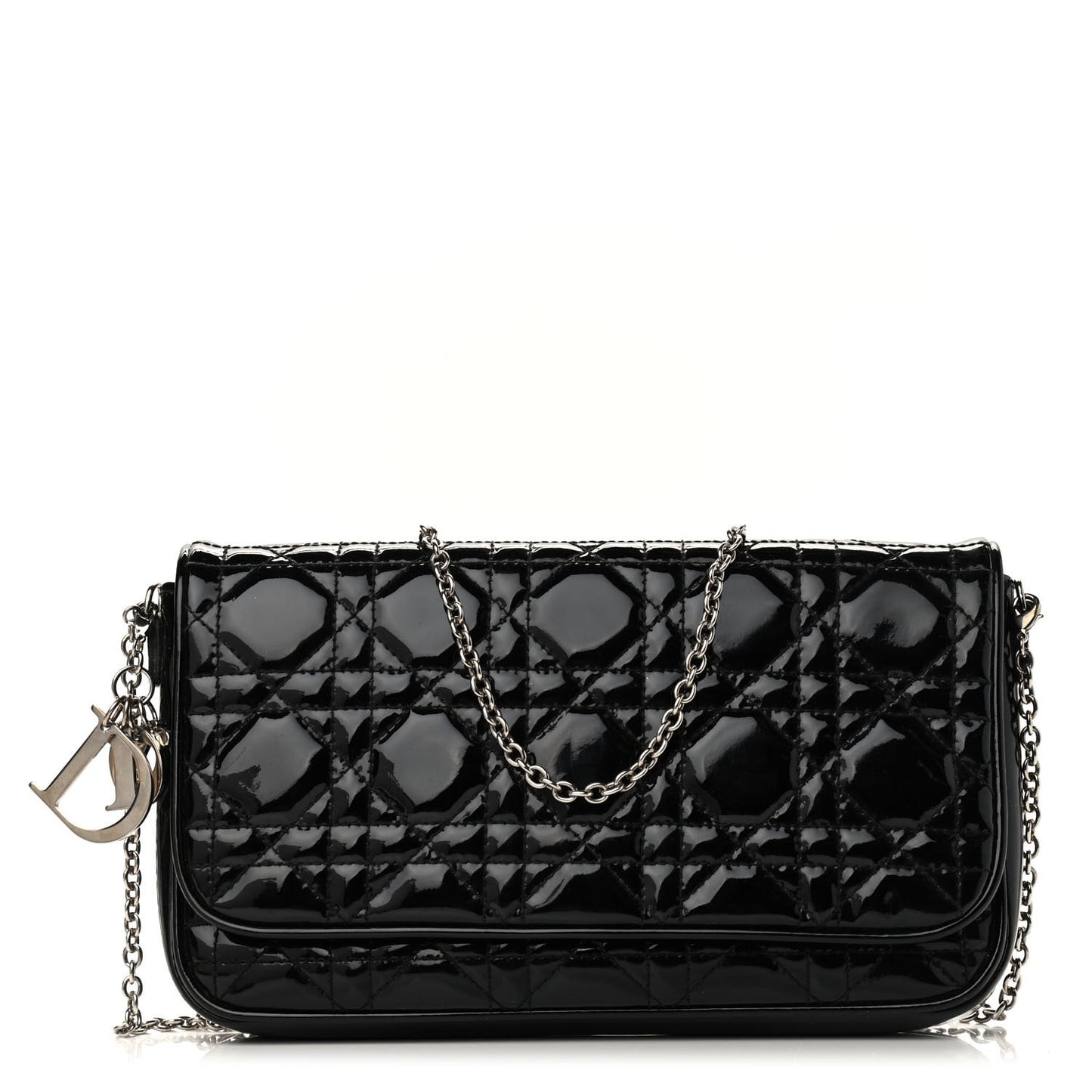 Patent Cannage Wallet on Chain Pouch Black