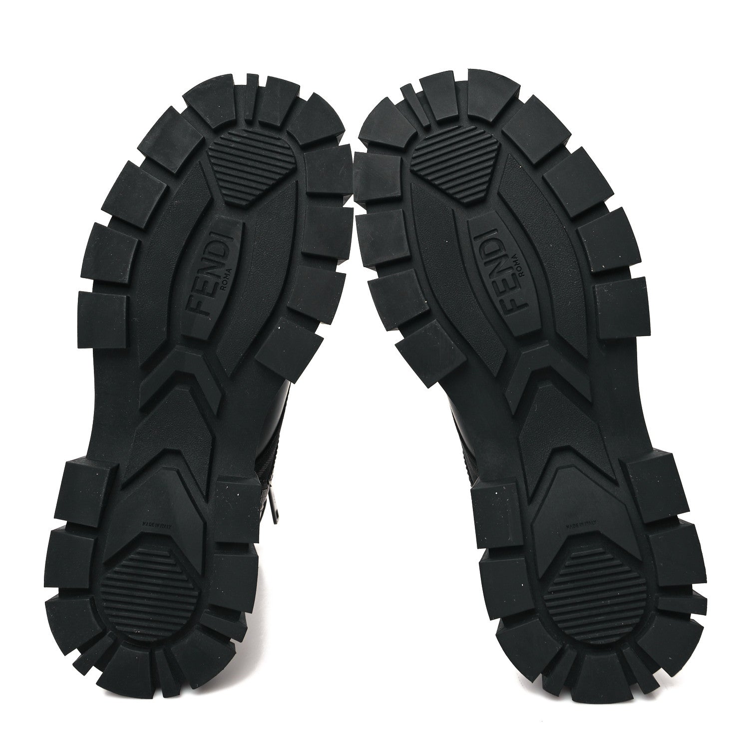 Fendi Vitello Fabric Jacquard FF 1974 Mens Fendi Force Ankle Combat Boots 6 Black Grigio 5 of 8