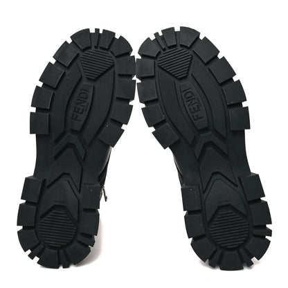 Fendi Vitello Fabric Jacquard FF 1974 Mens Fendi Force Ankle Combat Boots 6 Black Grigio 5 of 8