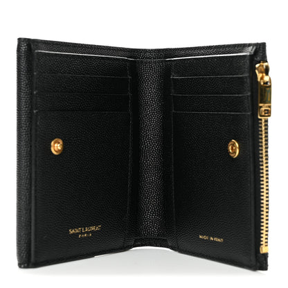 Saint Laurent Grain De Poudre Monogram Bi-Fold Wallet Black 5 of 13