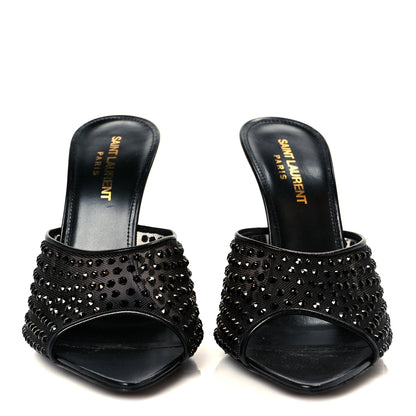 Saint Laurent Tulle Strass Gippy 110 Mule Sandals 37.5 Black 3 of 8