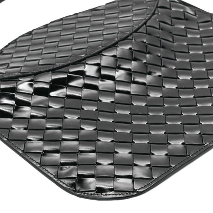Bottega Veneta Patent Intrecciato Shoulder Bag Black 9 of 10