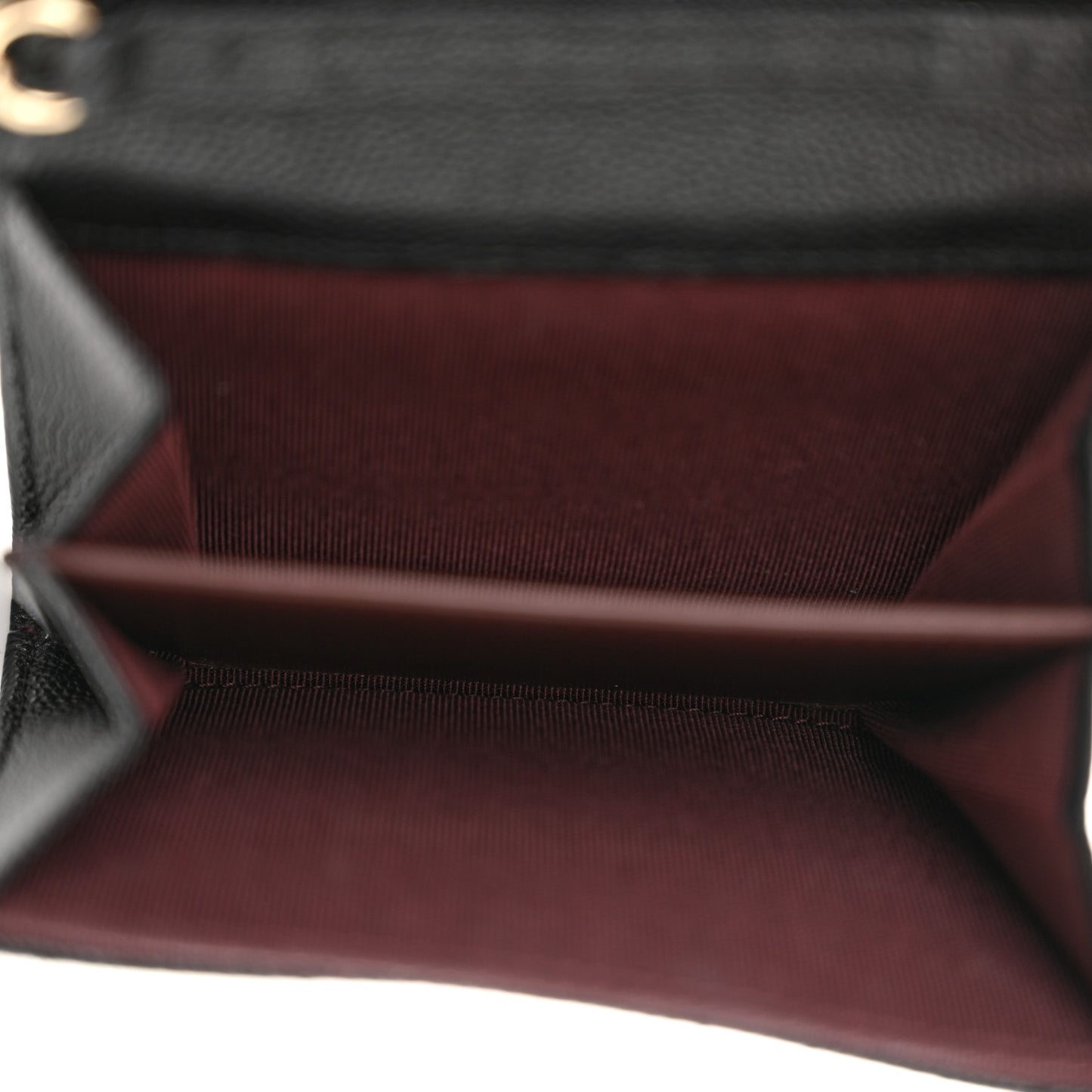 Caviar Quilted Flap Card Holder On Chain Black