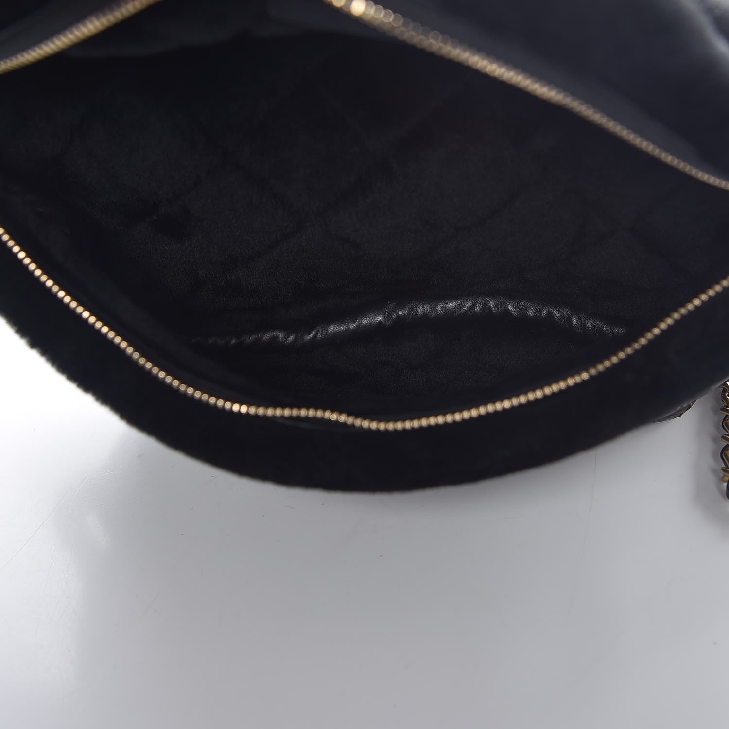 Chanel Calfskin Fur Quilted Waist Bag Fanny Pack Black 5 of 8