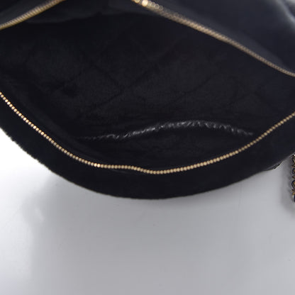 Chanel Calfskin Fur Quilted Waist Bag Fanny Pack Black 5 of 8