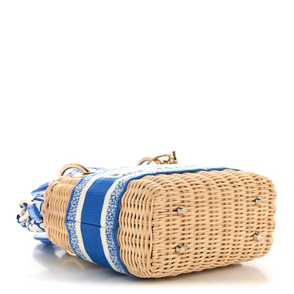 Christian Dior Wicker Oblique Mini Lady Dior Bag Florescent Blue 4 of 13