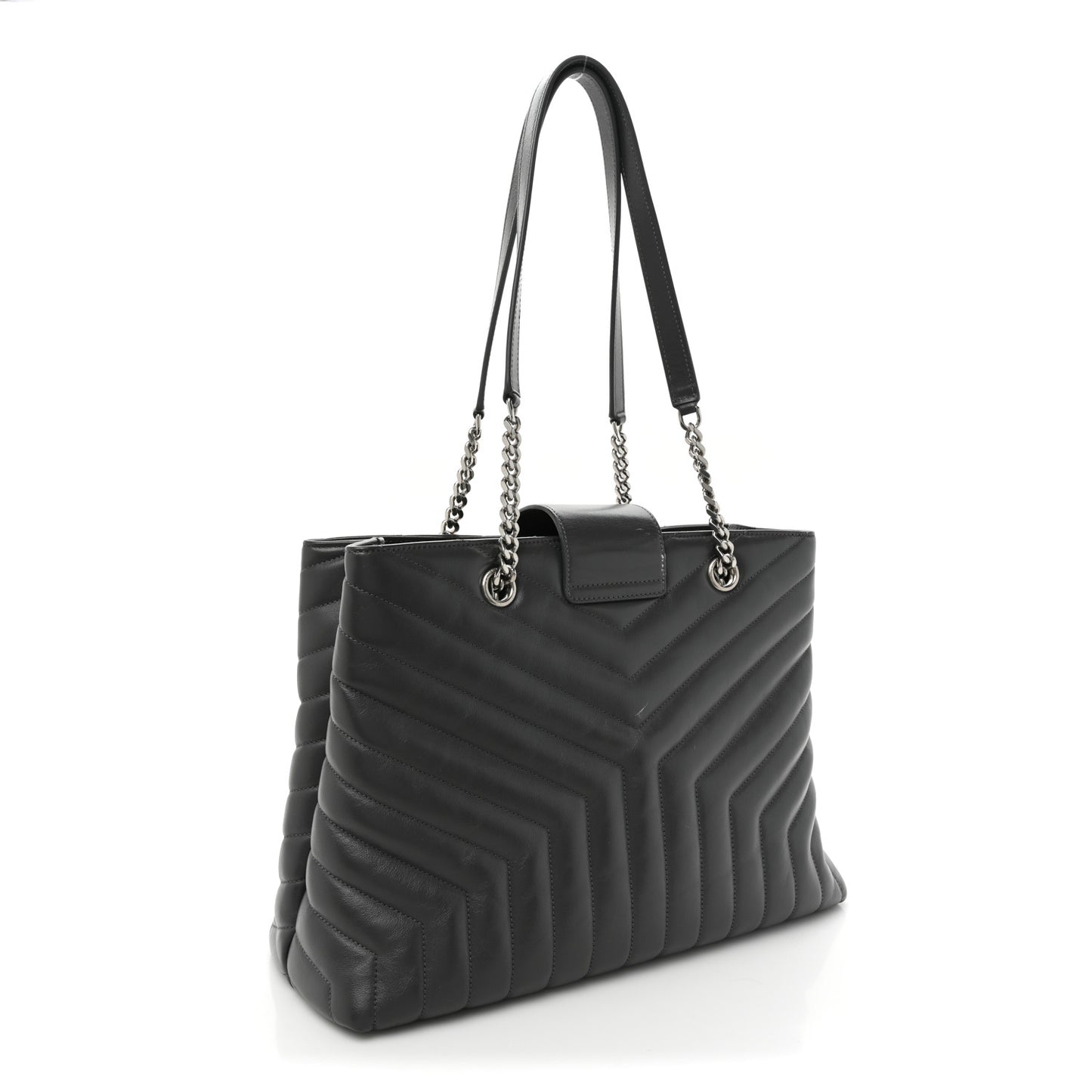 Calfskin Y Quilted Monogram Large Loulou Shopper Storm