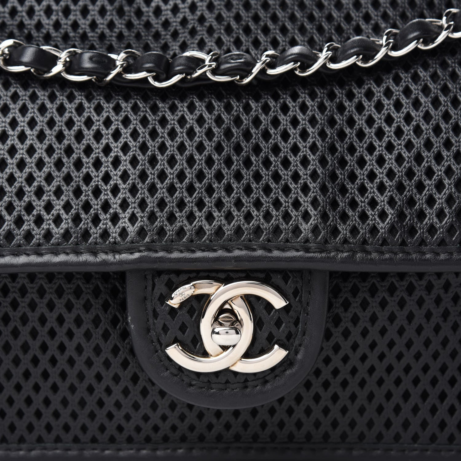 Chanel Perforated Calfskin Large Up In The Air Flap Black 10 of 10