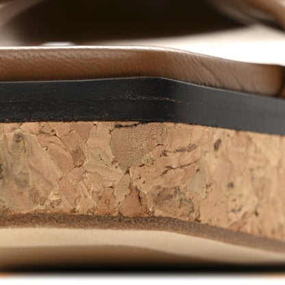 Jimmy Choo Soft Nappa Narisa 90 Wedge Mules 37.5 Cuoio 8 of 10