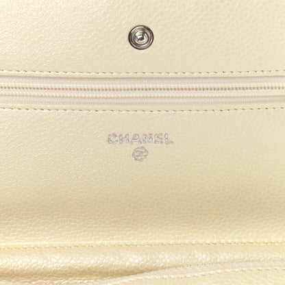 Chanel Iridescent Caviar Quilted Wallet On Chain WOC Ivory 6 of 14