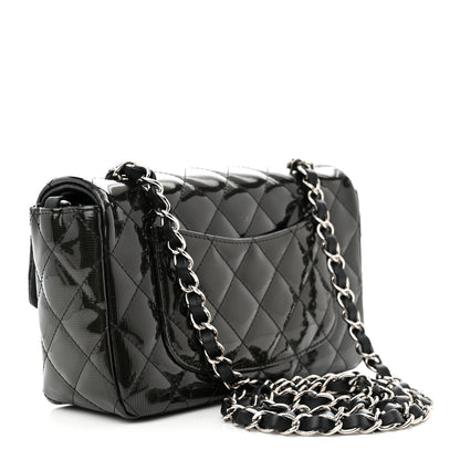 Chanel Striated Patent Quilted Mini Rectangular Flap Black 3 of 10