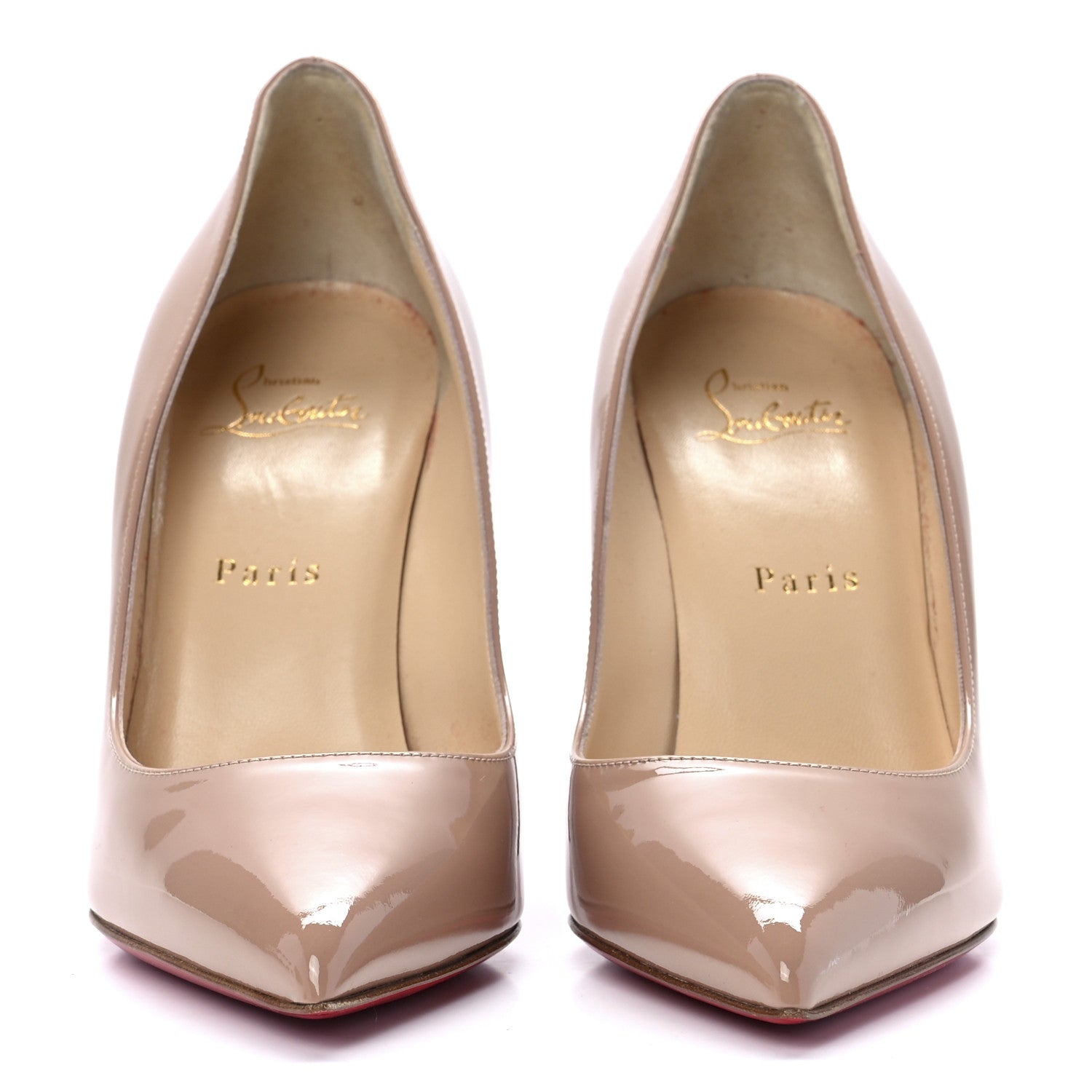 Christian Louboutin Patent Pigalle Follies 100 Pumps 38 Nude 2 of 8