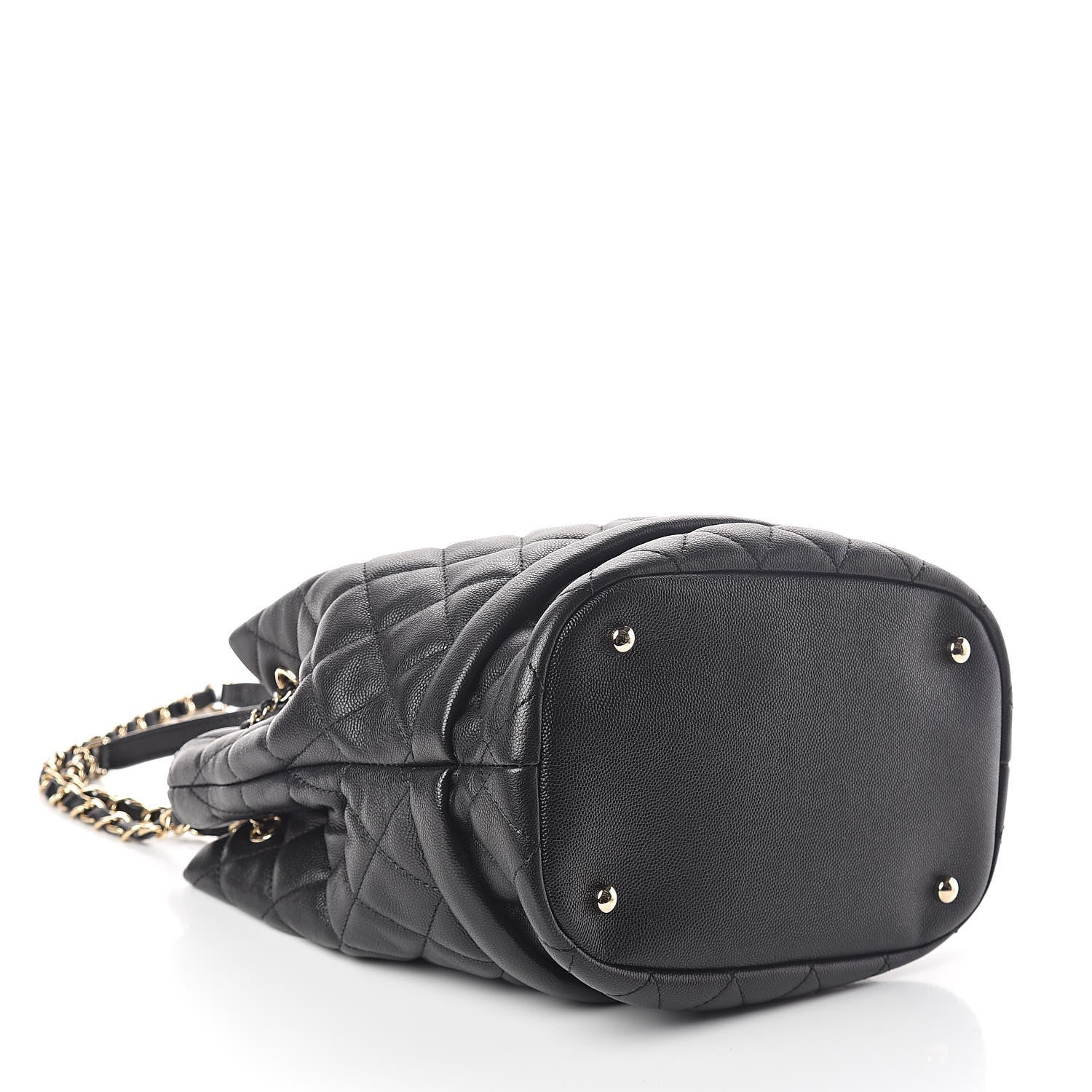 Chanel Caviar Quilted Large Rolled Up Bucket Drawstring Bag Black 4 of 10
