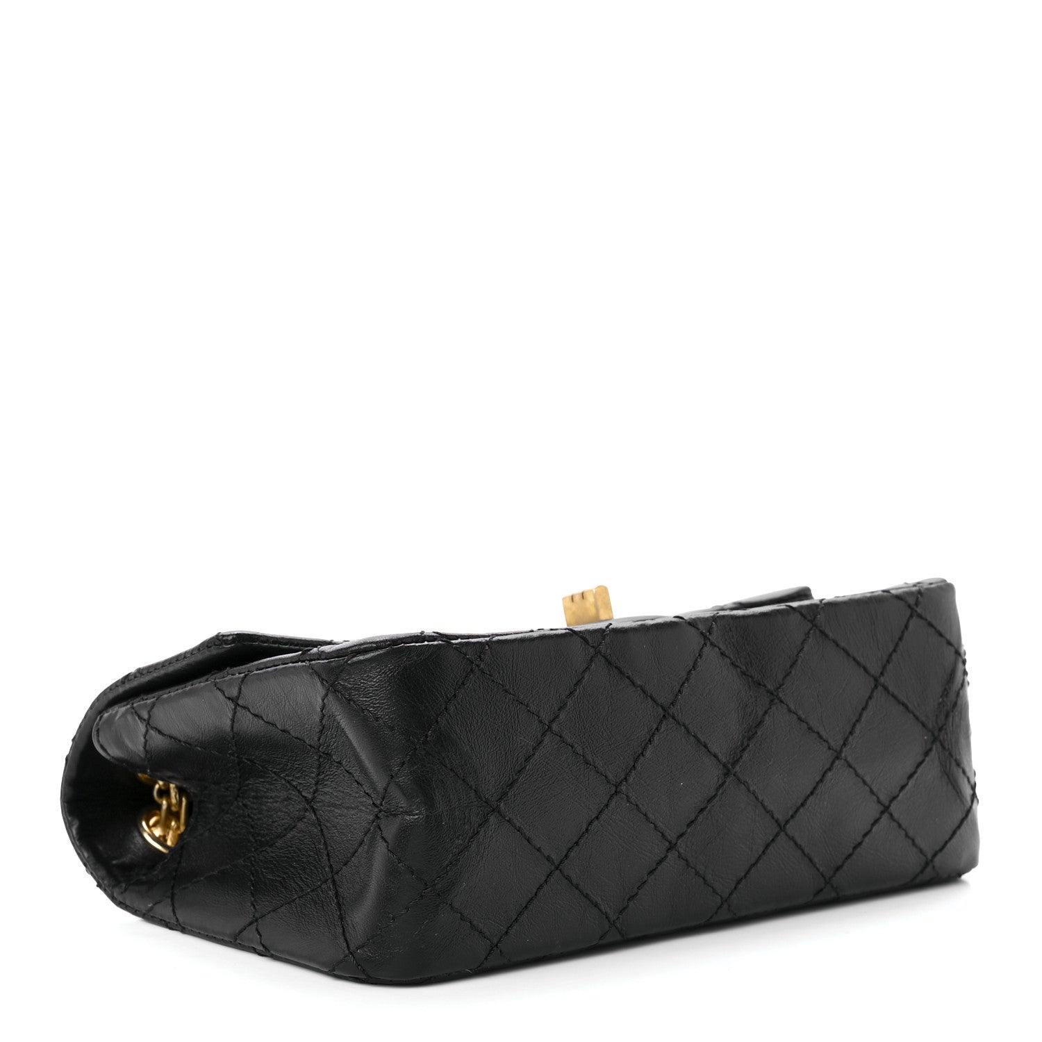 Chanel Aged Calfskin Quilted 2.55 Reissue Mini Flap Black 4 of 13