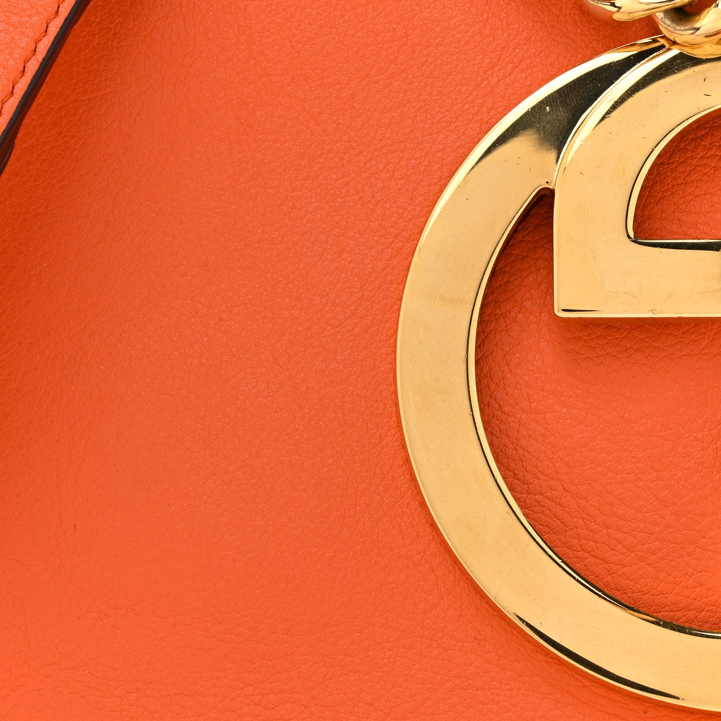 Roxy Calfskin Blondie Chain Shoulder Flap Bag Deep Orange