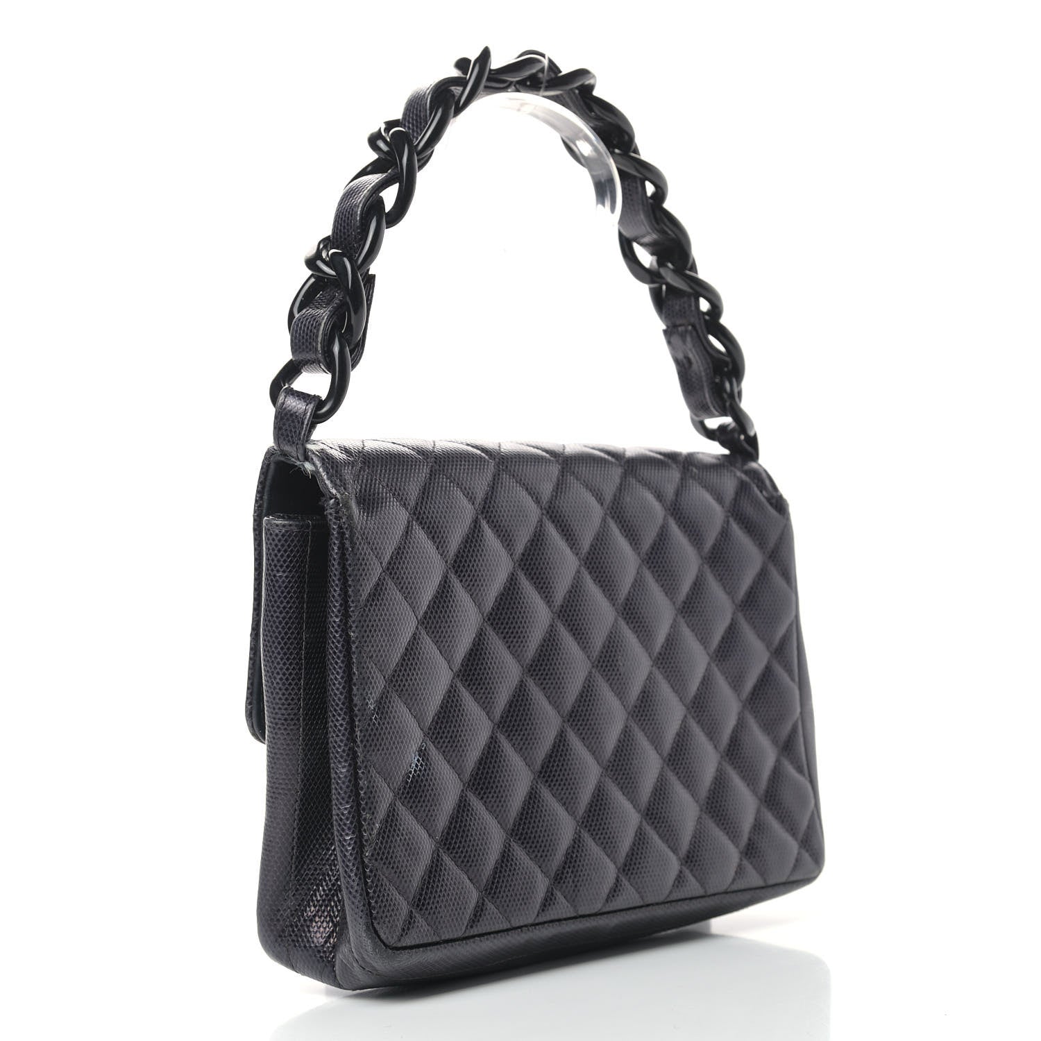 Chanel Metallic Calfskin Quilted Single Flap Black 2 of 18