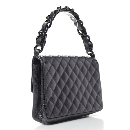 Chanel Metallic Calfskin Quilted Single Flap Black 2 of 18
