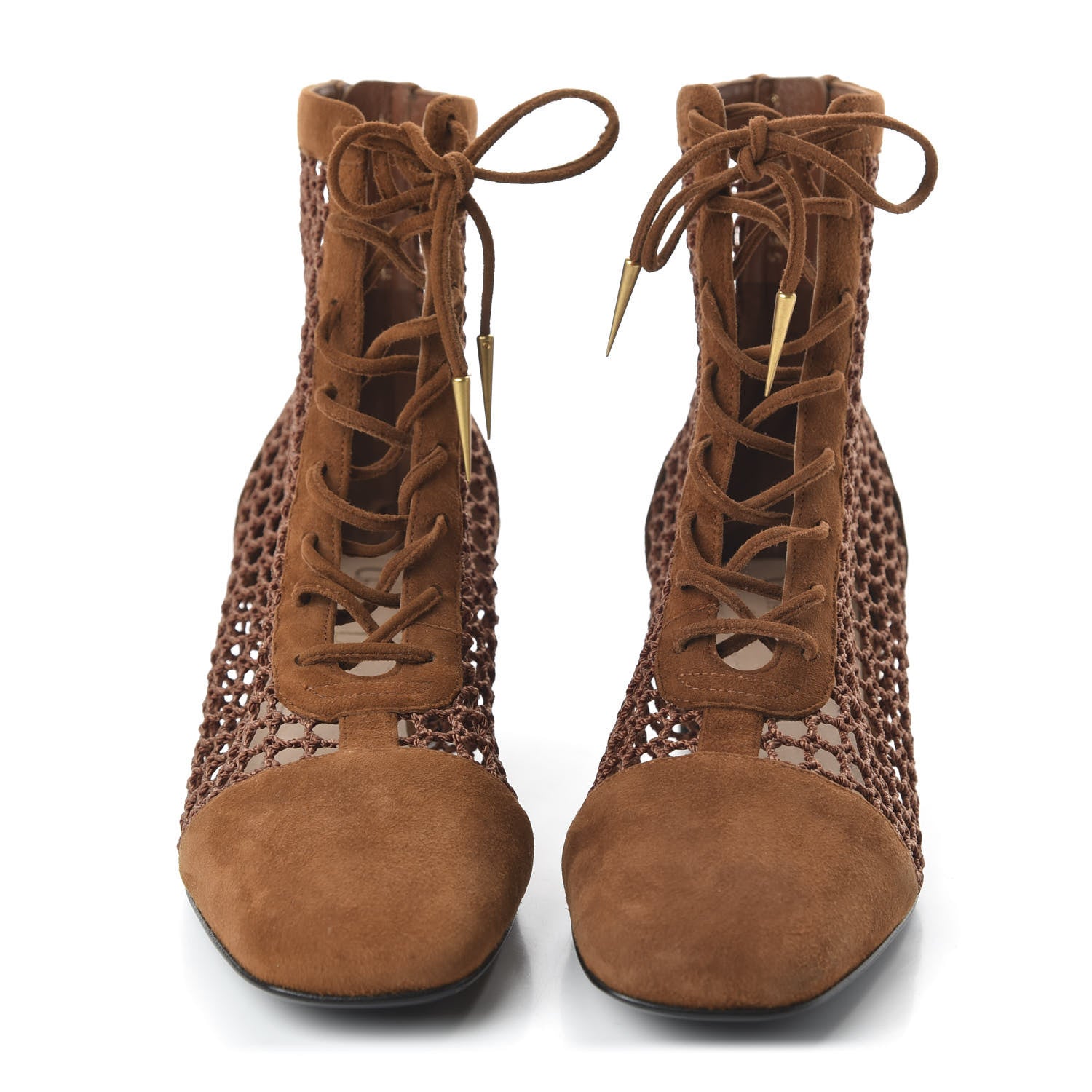 Christian Dior Suede Resille Naughtily-D 30mm Ankle Boots 35 Golden Brown 2 of 9