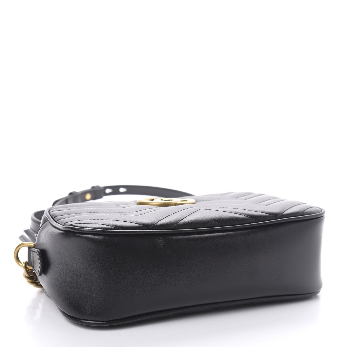 Calfskin Matelasse Small GG Marmont Chain Shoulder Bag Black