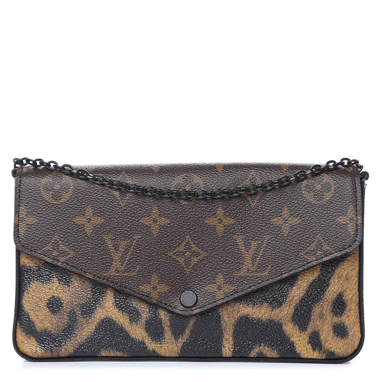 Monogram Animal Print Pochette Felicie Chain Wallet