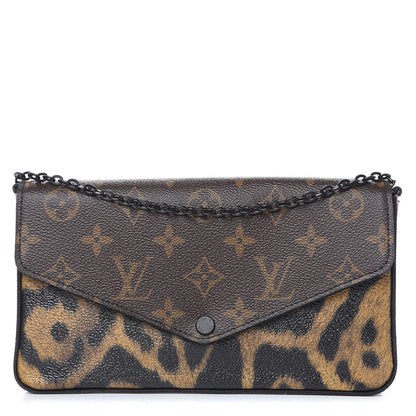 Louis Vuitton Monogram Animal Print Pochette Felicie Chain Wallet 1 of 9
