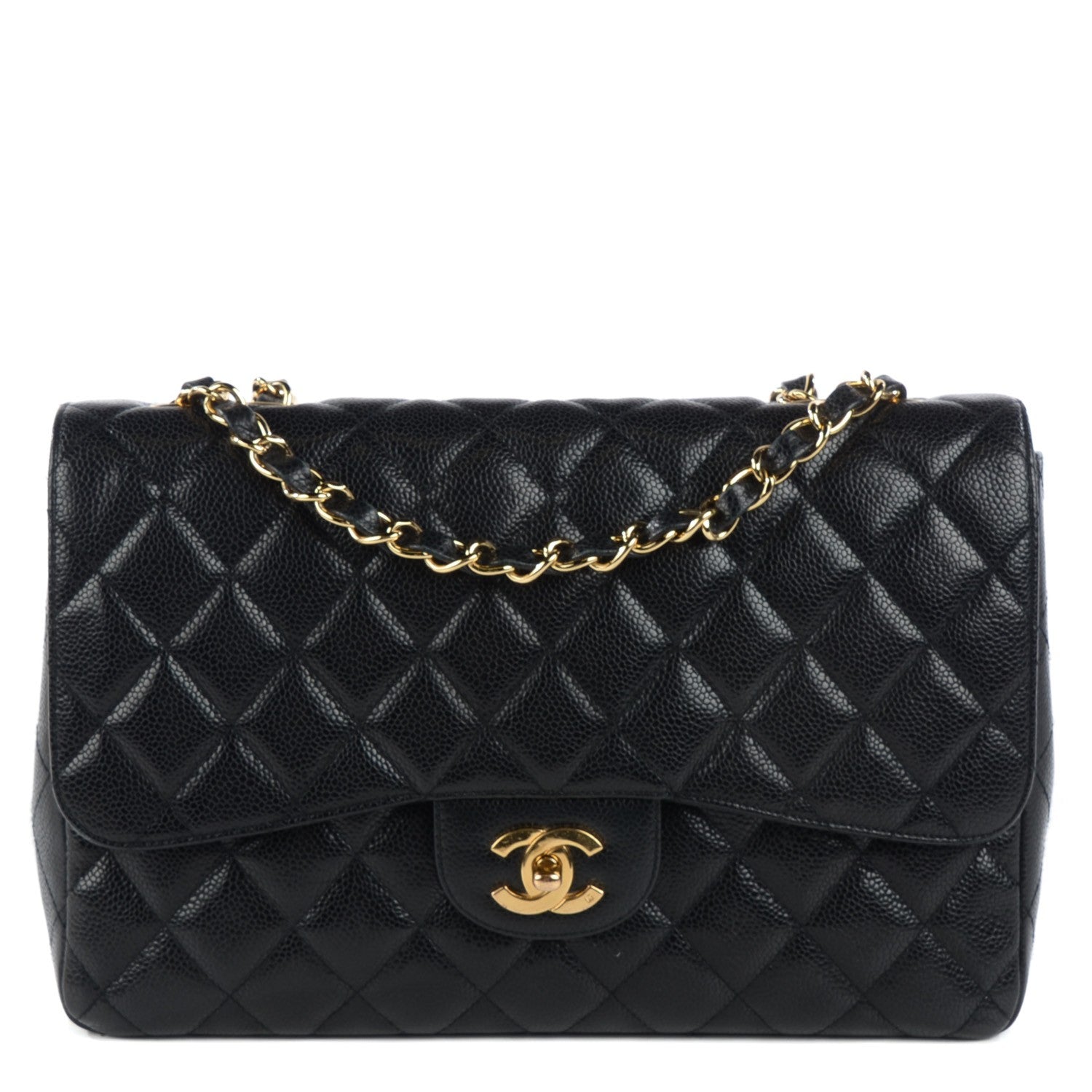 Chanel Caviar Quilted Jumbo Single Flap Black 1 of 8