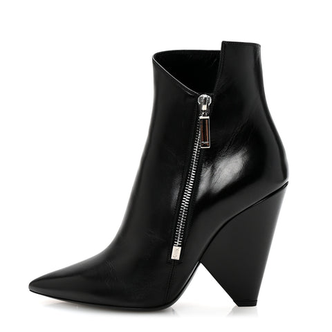 Calfskin Niki 85 Wedge Booties 39.5 Black