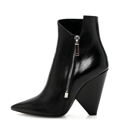 Saint Laurent Calfskin Niki 85 Wedge Booties 39.5 Black 1 of 10