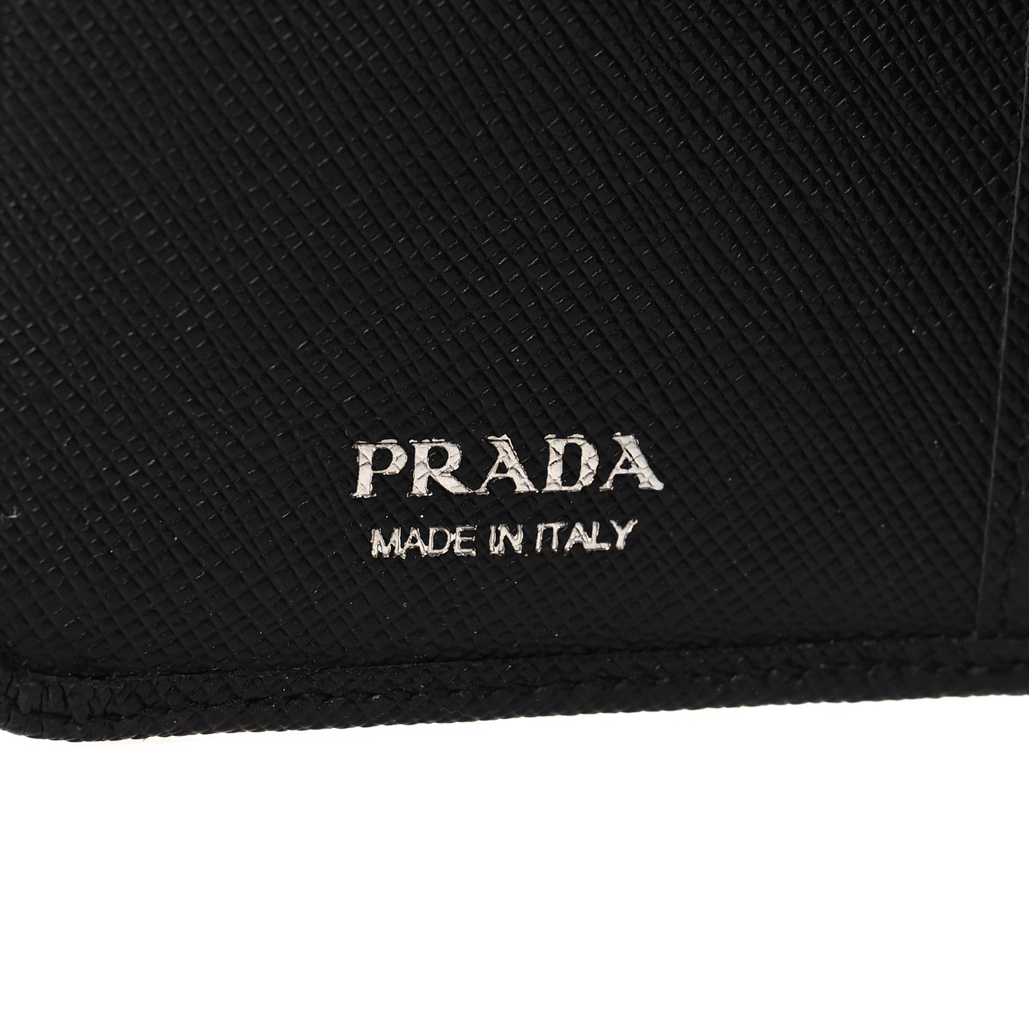 Prada Saffiano Metal Compact Zip Around Wallet Black 7 of 7