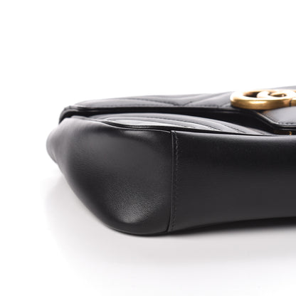 Gucci Calfskin Matelasse Small GG Marmont Shoulder Bag Black 7 of 9