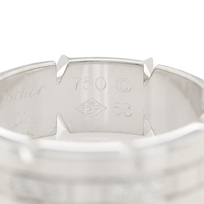 Cartier 18K White Gold Diamond Tank Francaise Band Ring 53 6.5 4 of 5