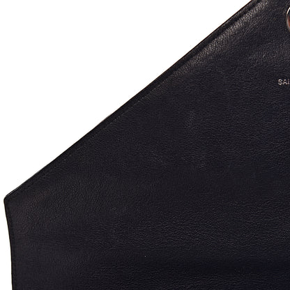 Saint Laurent Sheepskin Matelasse Chevron Monogram Large College Satchel Deep Marine 8 of 19