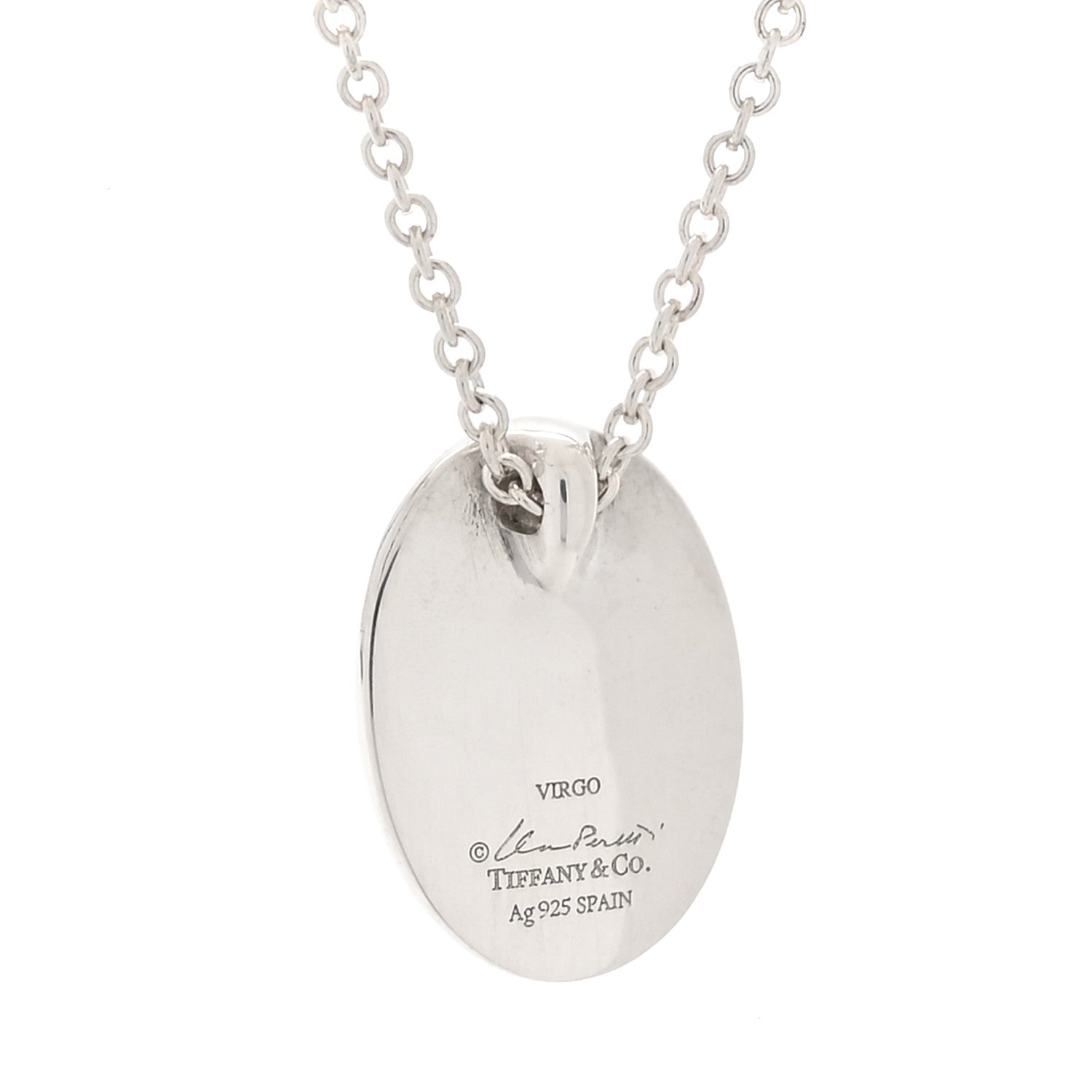 Tiffany Platinum Elsa Peretti Zodiac Virgo Pendant Necklace 4 of 9