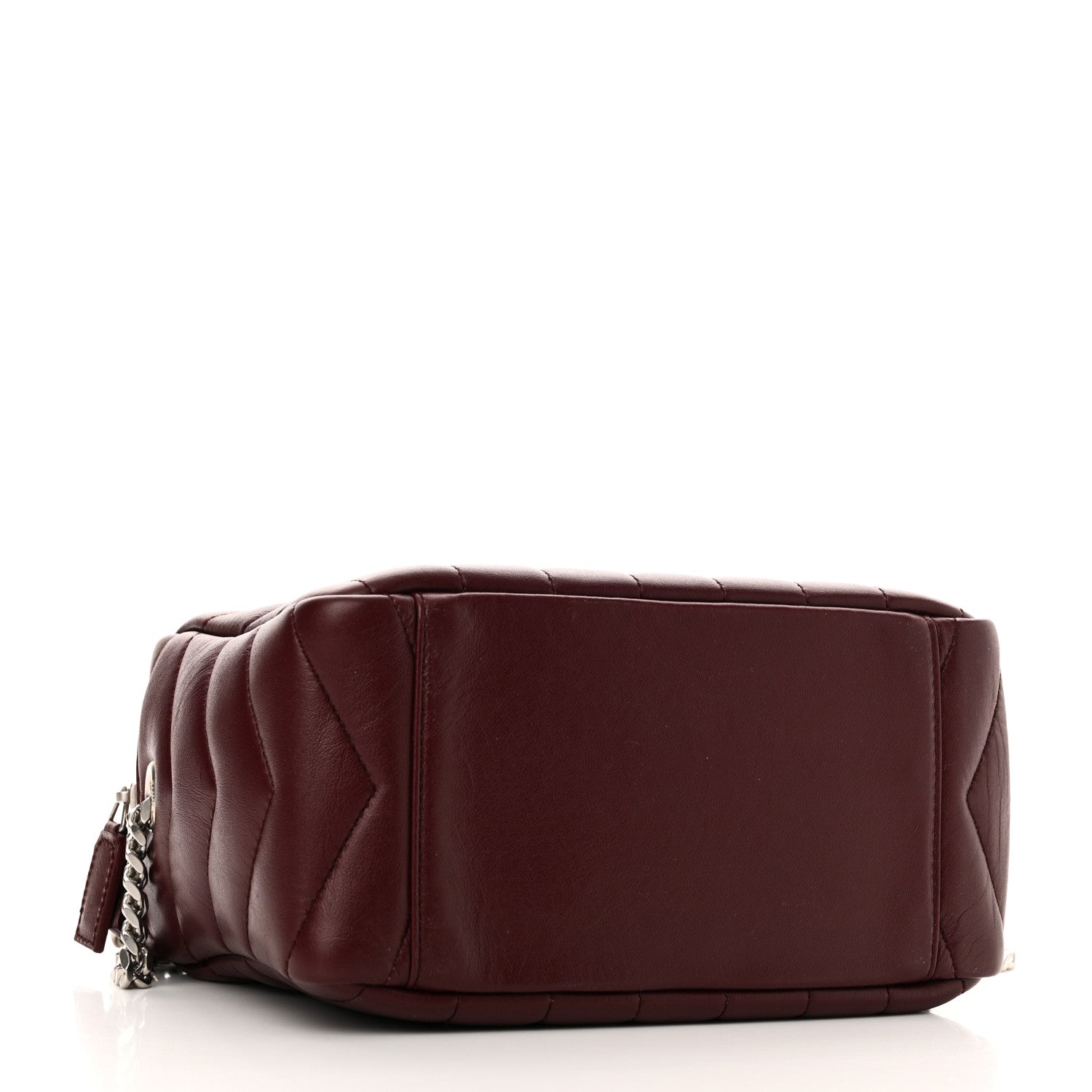 Saint Laurent Calfskin Y Quilted Monogram Small Loulou Bowling Bag Rouge Legion 4 of 10
