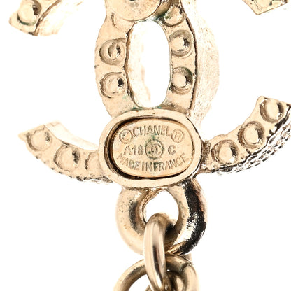 Chanel Chain Pearl CC Drop Earrings Light Gold 4 of 5