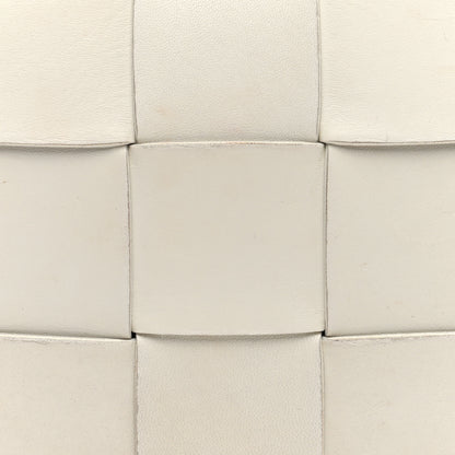 Bottega Veneta Lambskin Maxi Intrecciato Cassette Crossbody Bag White 7 of 9