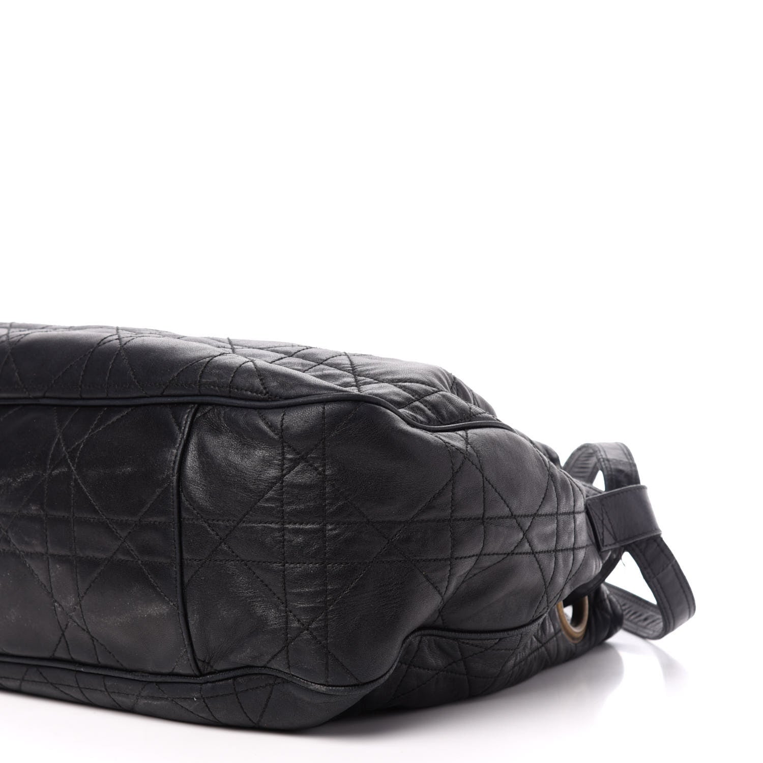 Christian Dior Lambskin Cannage Drawstring Bag Black 13 of 17