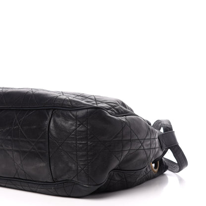 Christian Dior Lambskin Cannage Drawstring Bag Black 13 of 17