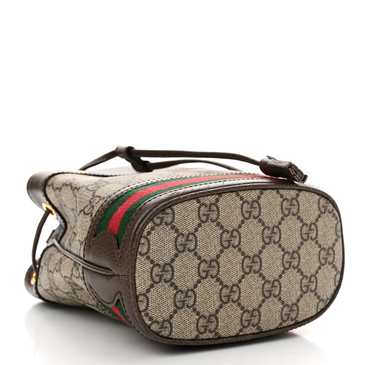 GG Supreme Monogram Web Mini Ophidia Bucket Bag Brown