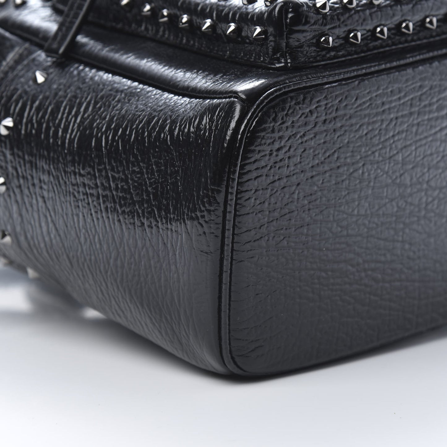 Grained Calfskin Pearl Stud Stark Backpack Black
