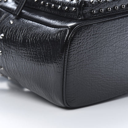 MCM Grained Calfskin Pearl Stud Stark Backpack Black 8 of 9