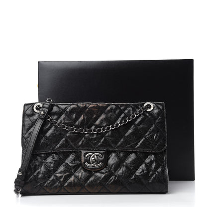 Chanel Crumpled Grained Calfskin Jumbo CC Crave Flap Black 14 of 14