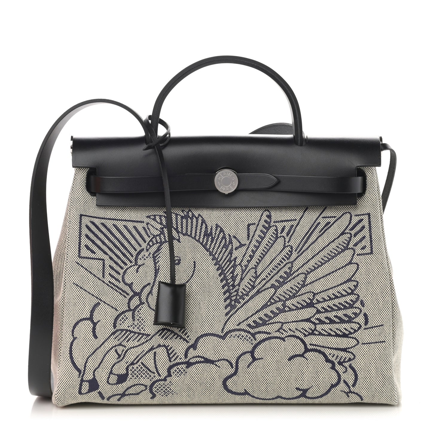 Vache Hunter Toile H Pegase Pop Herbag Zip Retourne 31 PM Bleu Indigo Ecru Black