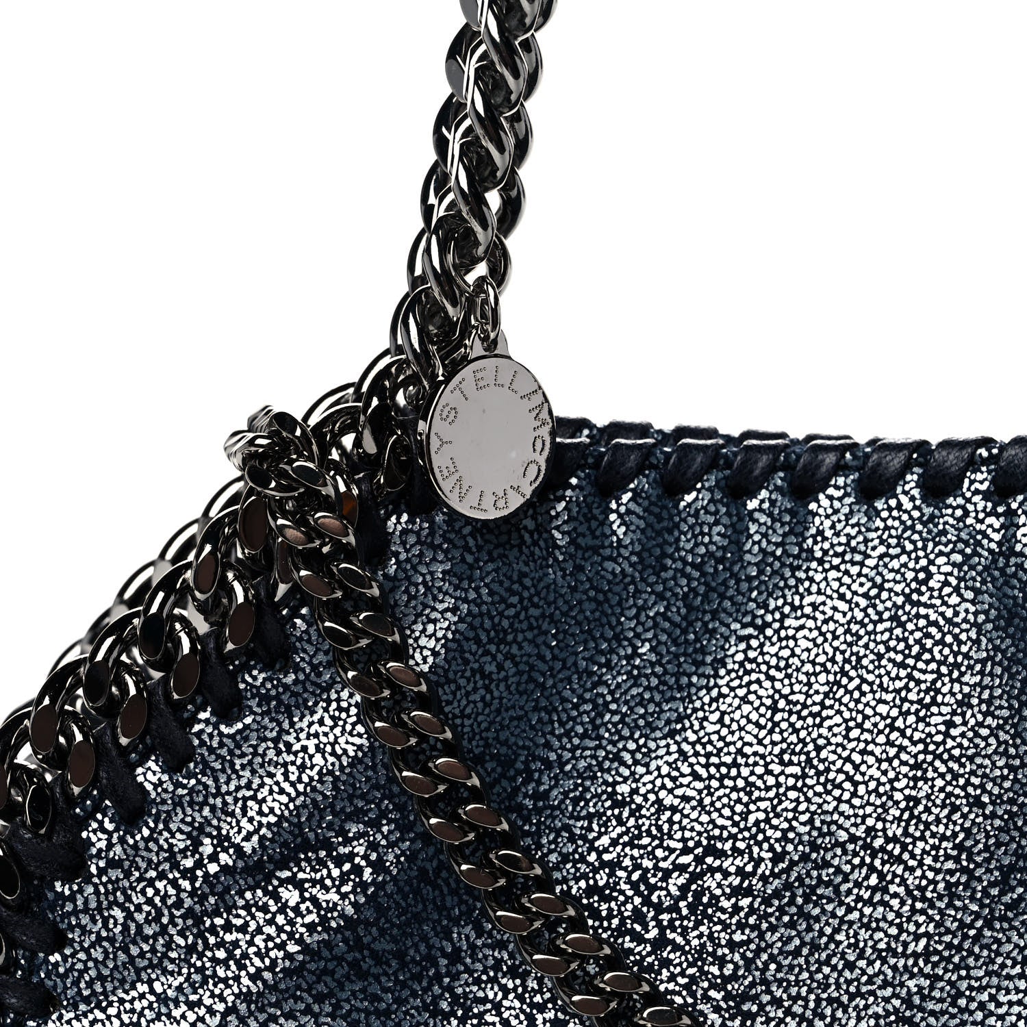 Stella McCartney Chamois Shiny Dotted Mini Falabella Crossbody Navy 8 of 10