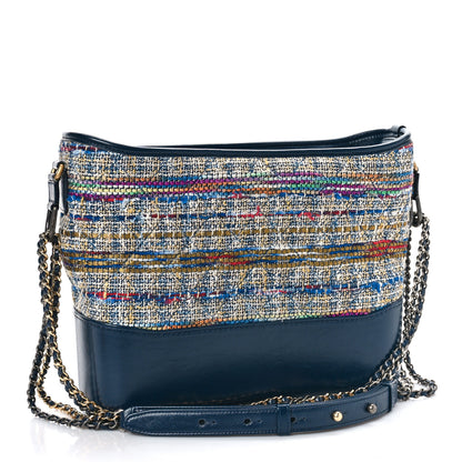 Chanel Tweed Calfskin Quilted Medium Gabrielle Hobo Navy 3 of 11