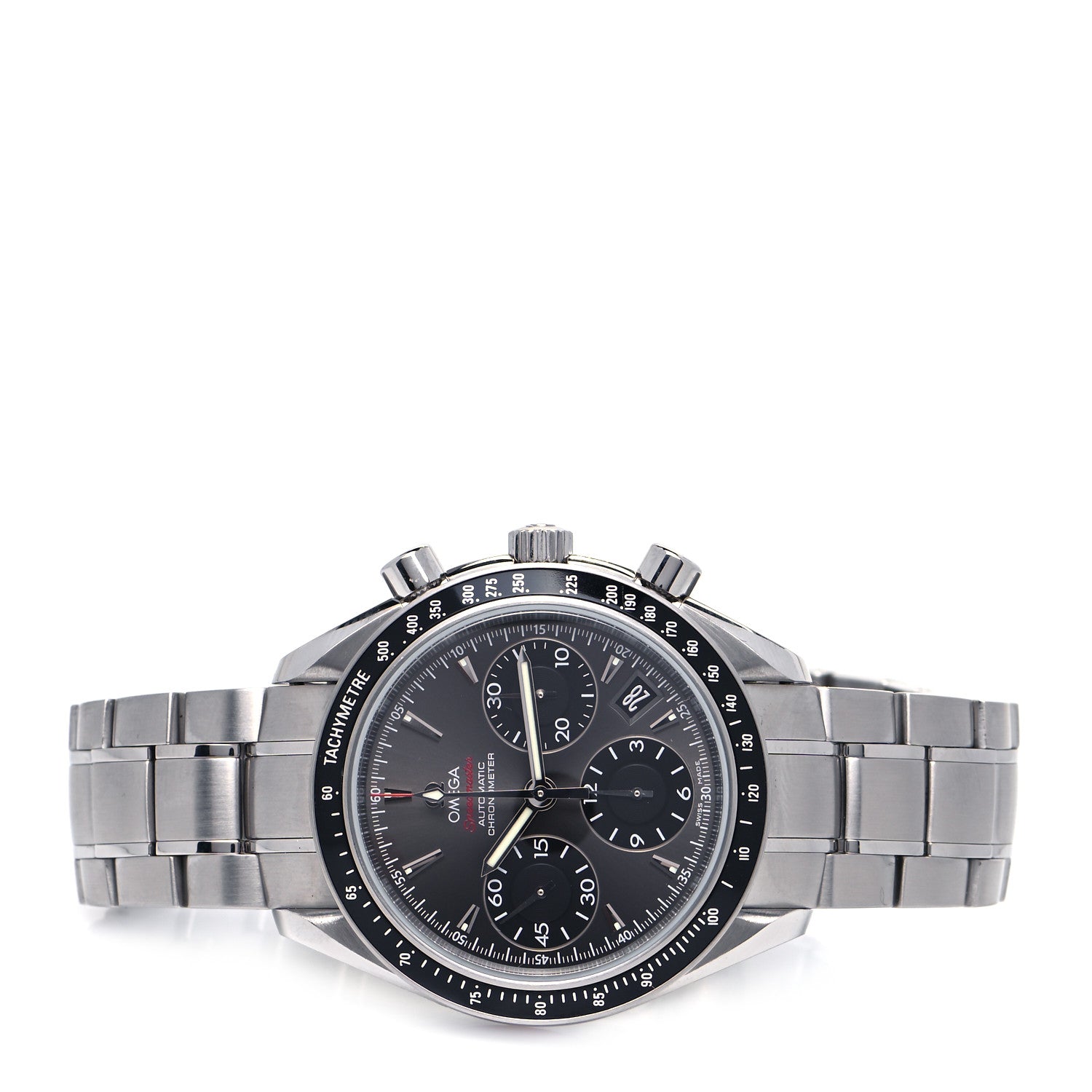 Omega Stainless Steel 40mm Speedmaster Date Chronograph Automatic Watch Grey 323.30.40.40.06.001 2 of 5