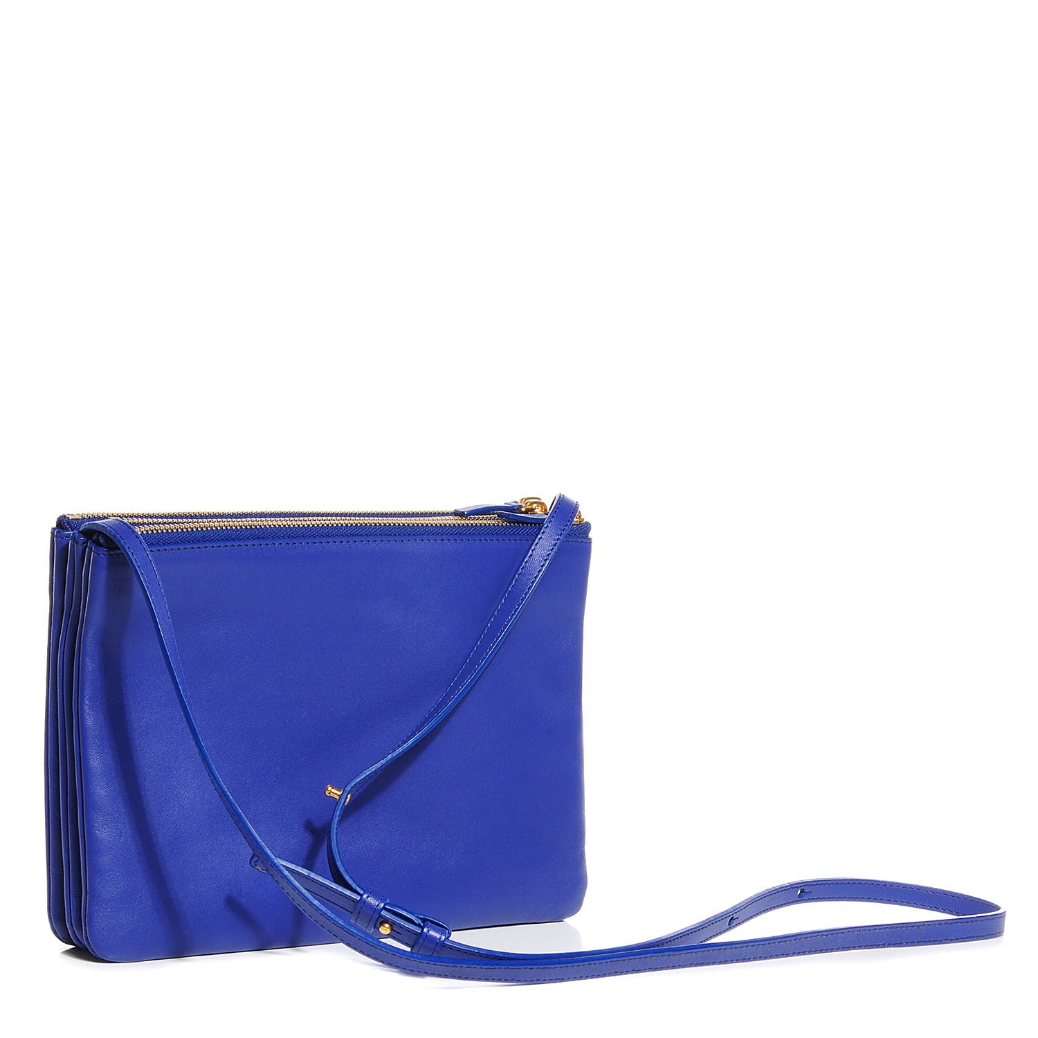 Celine Lambskin Small Trio Crossbody Bag Violet Blue 3 of 8