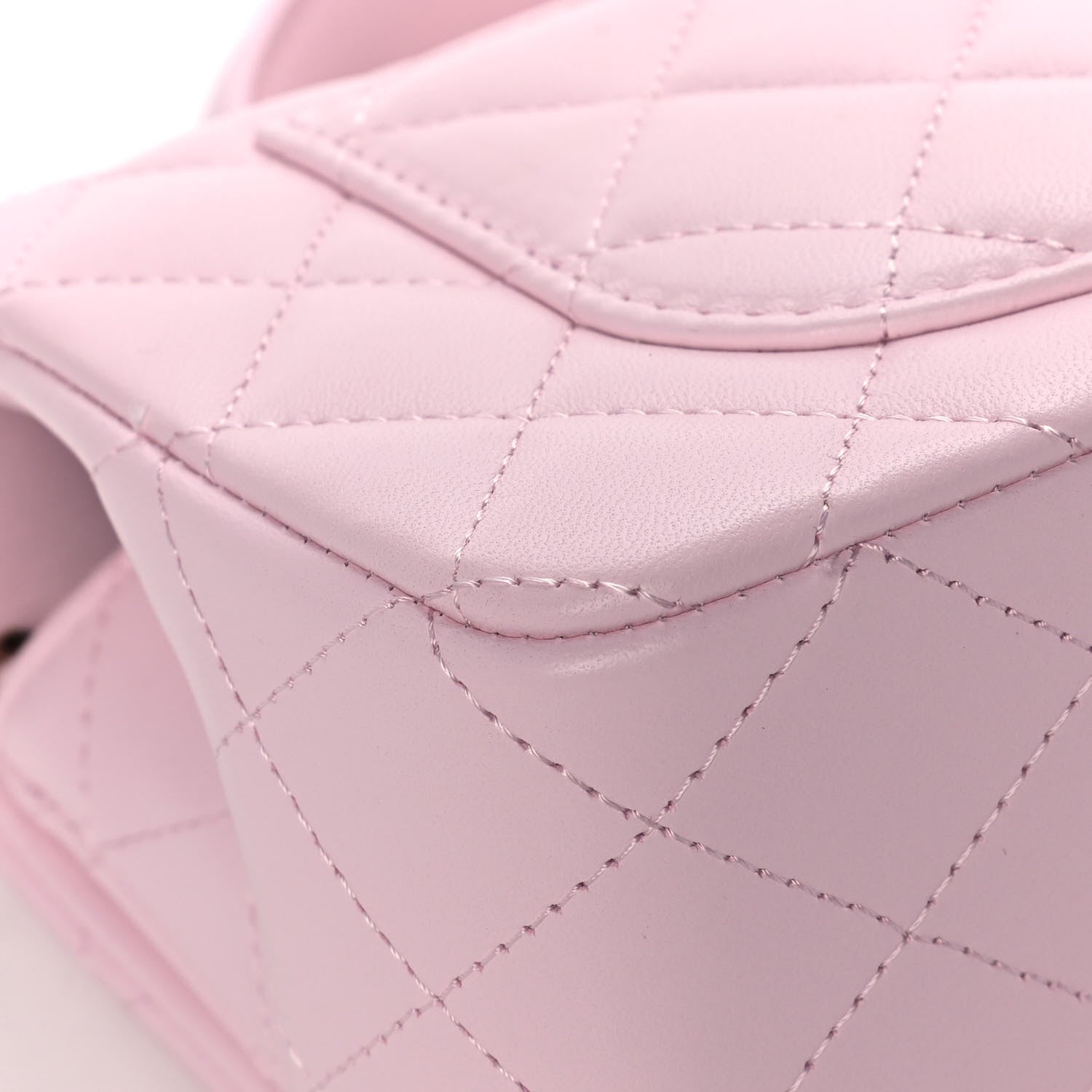 Chanel Lambskin Quilted Mini Top Handle Rectangular Flap Light Pink 11 of 14